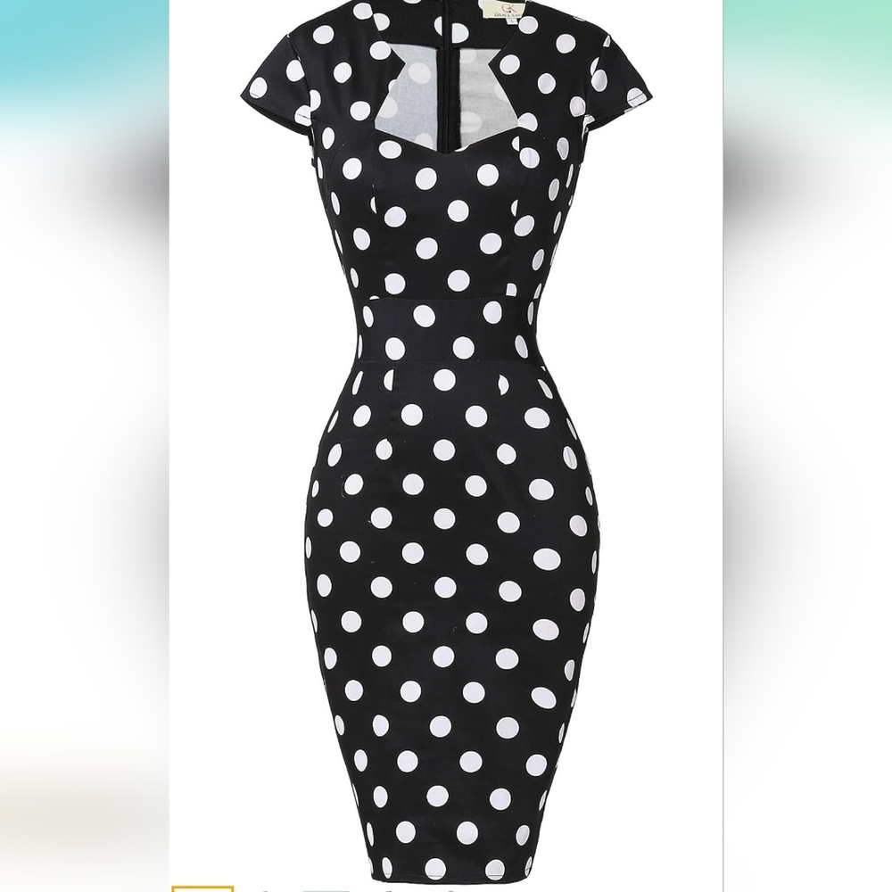 Grace Karin Polka Dot 50s 60s Pencil Dress